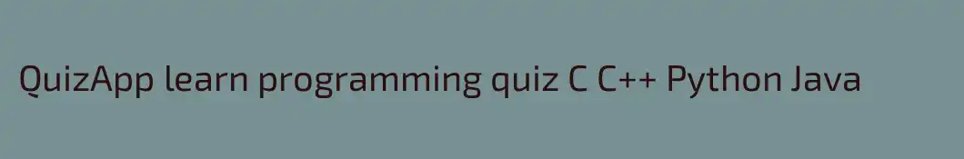 QuizApp learn programming quiz C C++ Python Java
